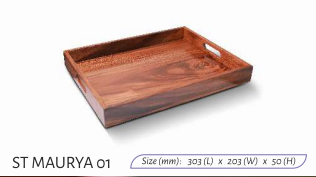 Maurya Wooden Serving Tray  01, SIZE :303(L)X203(WX)50(H)