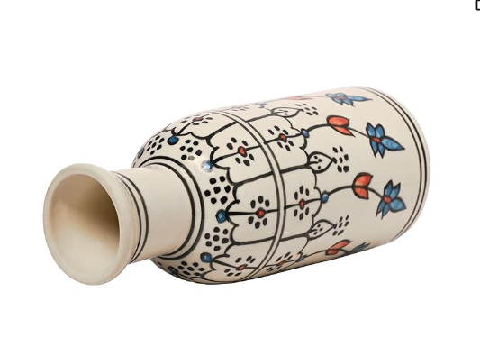 Flower Vase Ceramic Vase Centre Table Decoration Piece Home Decor Showpiece for Home and Living Room Decor - Hand Painted